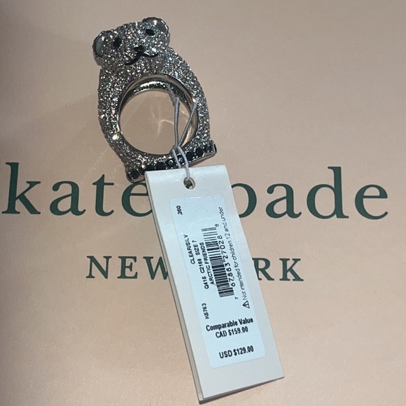 ♠️kate spade Polar Bear Arctic Friends Ring, Silver NWT